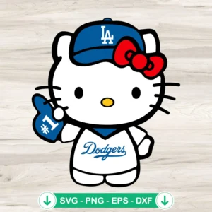 Hello Kitty Los Angeles Dodgers svg file for cricut and cutting machine