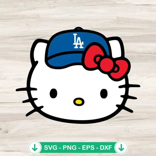 Hello Kitty Dodgers SVG file for Cricut cutting machine