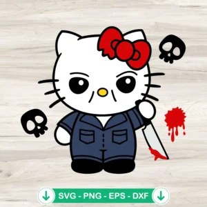Hello Kitty Michael Myers Halloween SVG file for Cricut