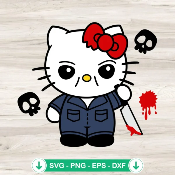 Hello Kitty Michael Myers Halloween SVG file for Cricut