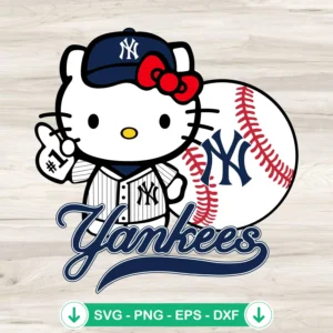 Hello Kitty NY Yankees SVG file for Cricut cutting machines