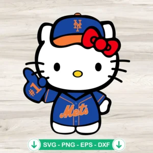 Hello Kitty New York Mets svg file for Cricut cutting machine