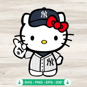 Hello Kitty New York Yankees SVG file for cutting machines