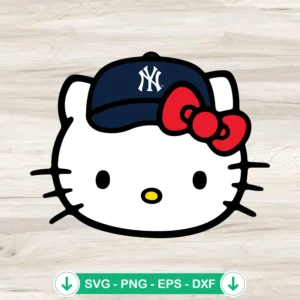 Hello Kitty New York Yankees svg file for cricut cutting