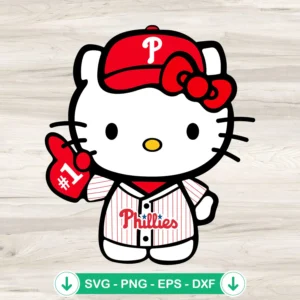 Hello Kitty Philadelphia Phillies SVG file, cricut svg, cutting file