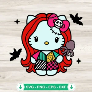 Hello Kitty Sally Skellington Halloween SVG file for Cricut and cutting machines