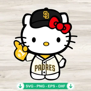 Hello Kitty San Diego Padres SVG file, cricut svg cut file