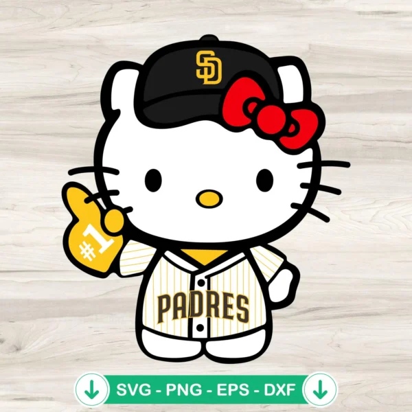 Hello Kitty San Diego Padres SVG file, cricut svg cut file