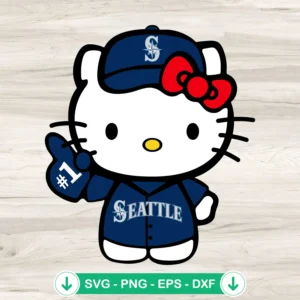 Hello Kitty Seattle Mariners SVG file for cutting machines