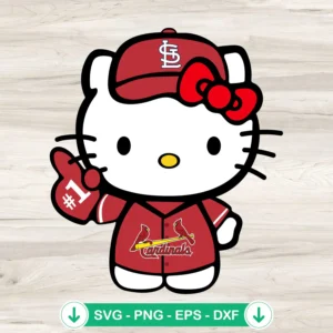 Hello Kitty St Louis Cardinals SVG file for cutting machine