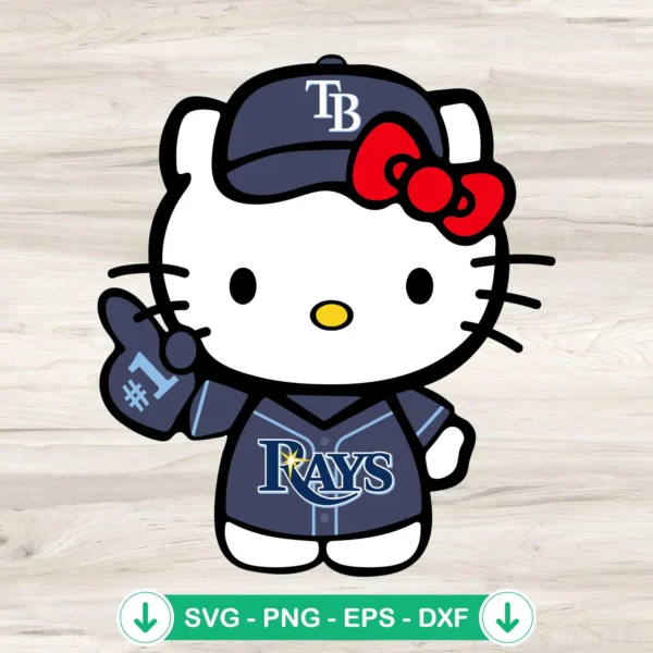 Hello Kitty Tampa Bay Rays svg file for cutting machines