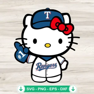 Hello Kitty Texas Rangers svg file cutting file