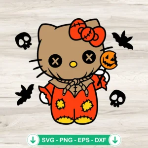 Hello Kitty trick or treat Halloween SVG file for Cricut