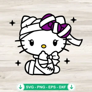 Hello Kitty Mummy Kawaii Halloween SVG file for cutting machine