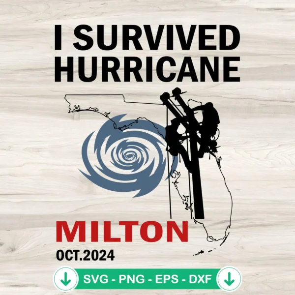 I Survived Hurricane Milton SVG file for Cricut cutting machine
