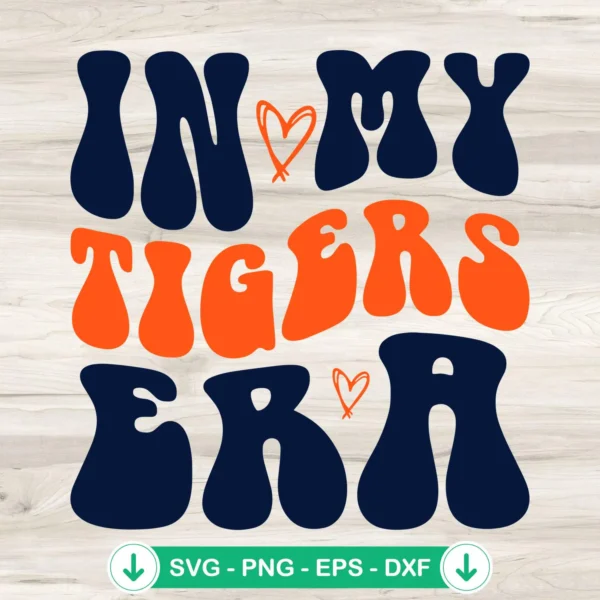 In My Tigers Era SVG file for Detroit Tigers baseball crafts