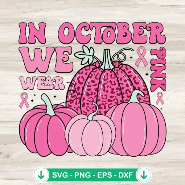 Breast Cancer Awareness Pumpkin SVG file for Cricut