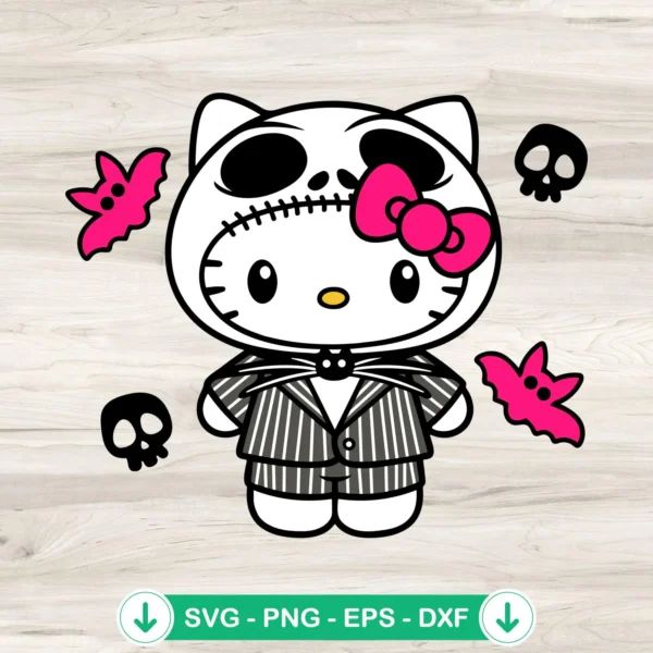 Jack Skellington Hello Kitty SVG file for Cricut and DIY crafts