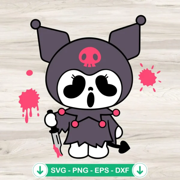 Kuromi Ghostface Scream SVG file for Cricut cutting projects