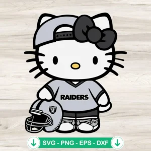 Las Vegas Raiders Hello Kitty SVG file cutting file