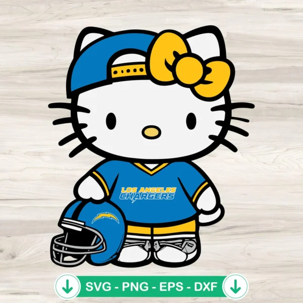 Los Angeles Chargers Hello Kitty SVG file for cutting machines