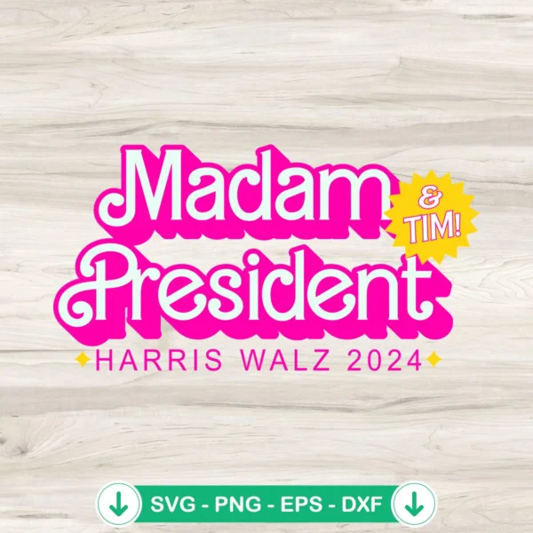 Madam President And Tim SVG file for Cricut cutting
