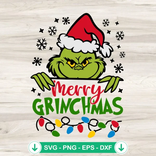 Merry Grinchmas SVG file for Cricut, Grinch Christmas cutting file