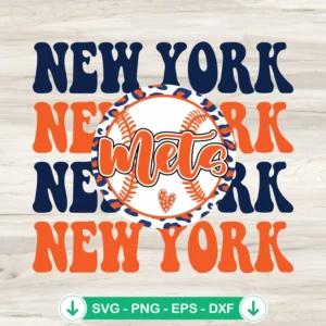 Mets Baseball Leopard SVG file for Cricut cutting machines