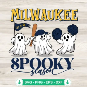 Milwaukee Brewers Halloween ghost svg file for cutting machine