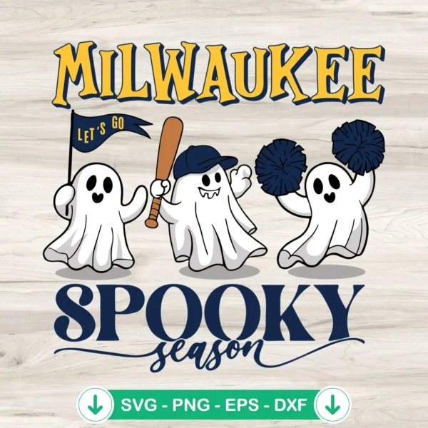 Milwaukee Brewers Halloween ghost svg file for cutting machine