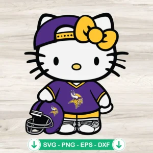 Minnesota Vikings Hello Kitty SVG file for Cricut cutting machine