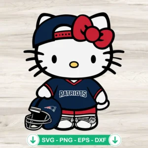 New England Patriots Hello Kitty SVG file for Cricut cutting machine