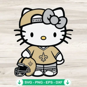 New Orleans Saints Hello Kitty svg file, cricut svg, cutting file