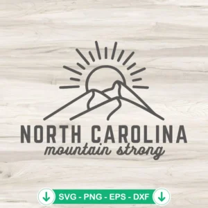 North Carolina Mountain Strong SVG file for Cricut cutting machine