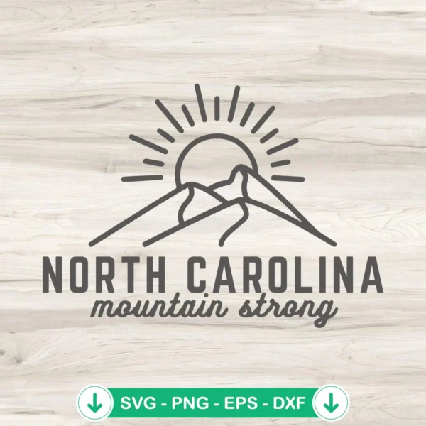 North Carolina Mountain Strong SVG file for Cricut cutting machine