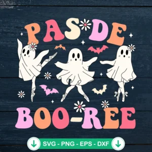 Pas De Boo-rée SVG file of a ballet dancer ghost Halloween design