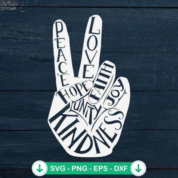 Peace Love Unity Faith Hope Joy SVG file for cutting machines