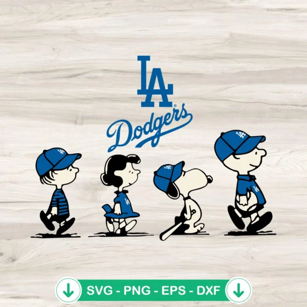 Peanuts Snoopy Los Angeles Dodgers svg file cutting file