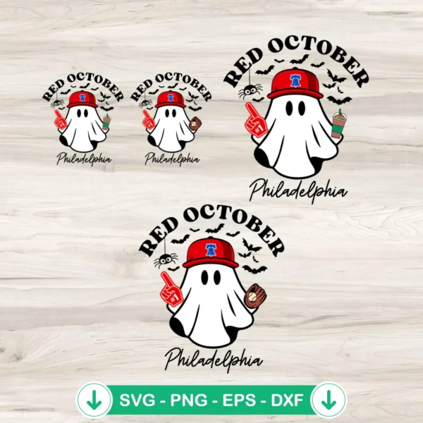 Philadelphia Baseball Ghost Halloween SVG cut file for Cricut