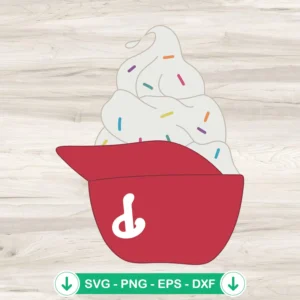 Philadelphia Phillies Ice Cream Helmet SVG file for cricut