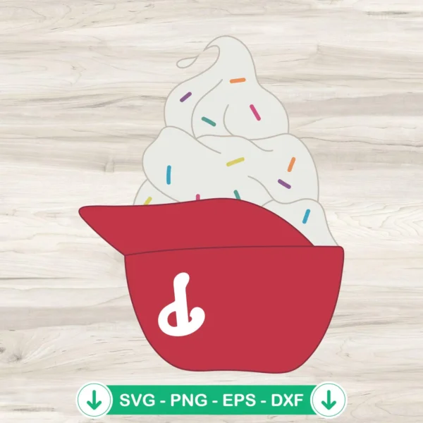 Philadelphia Phillies Ice Cream Helmet SVG file for cricut