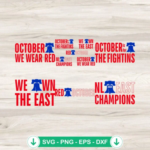 Phillies SVG Bundle including Liberty Bell and NL East Champions cut file