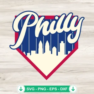 Philly Home Base Baseball SVG file for Cricut cutting machine