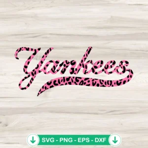 Pink-Leopard-Yankees-SVGjpg.webp Pink Leopard Yankees SVG file for Cricut cutting machine
