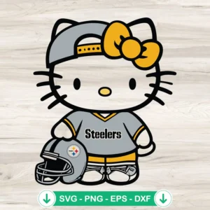Pittsburgh Steelers Hello Kitty SVG file for Cricut cutting machine