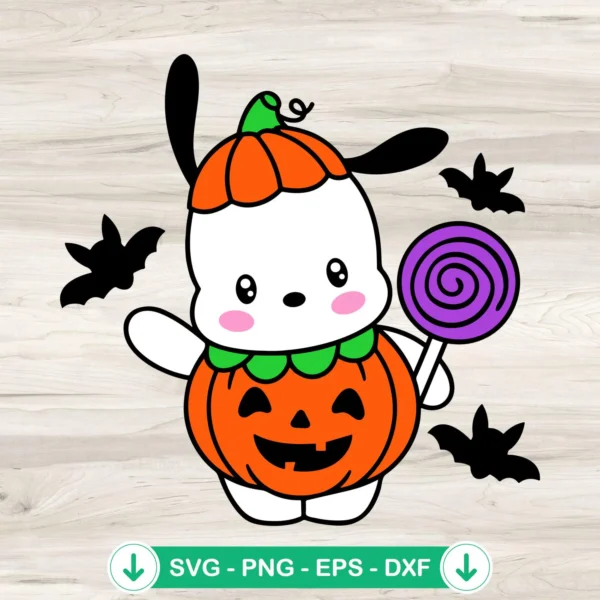 Pochacco Pumpkin Halloween SVG file, cricut svg cut file