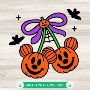 Pumpkin-Cherry-Mickey-SVGjpg.webp Pumpkin Cherry Mickey SVG file for Cricut and DIY Halloween crafts