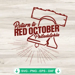 Return To Red October Phillies Bell SVG file for cutting