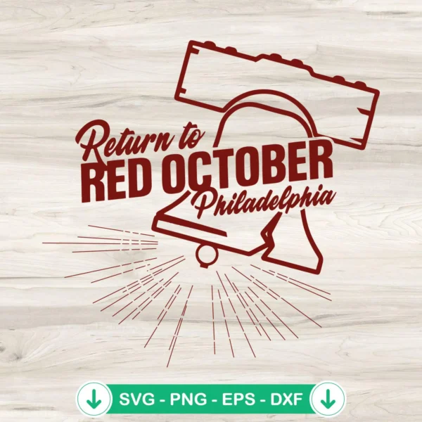 Return To Red October Phillies Bell SVG file for cutting