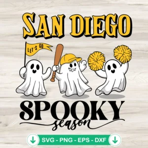 San Diego Padres spooky season svg file for cutting machine